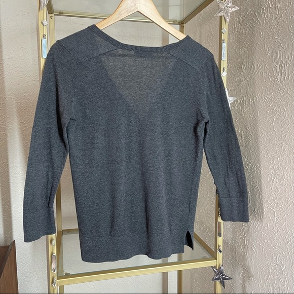Ann Taylor Loft Cotton Grey Cardigan - Picture 2 of 3